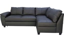 Collection Fernando Leather Right Corner Sofa Bed - Black